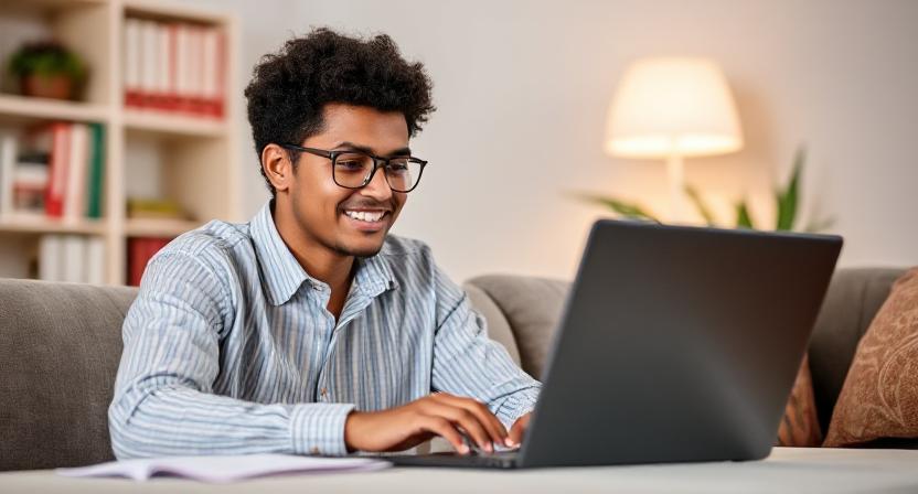Best online MBA program student studying flexibly